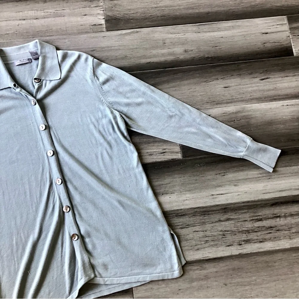 ❤️ LAST DAY Vintage 1990s Garfield & Marks Silk L/S Button Front Cardigan - Picture 5 of 16